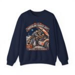 Crewneck Sweatshirt — "Craterline Service Dept. — Wrenches After Moonrise" Raccoon Astronaut Mechanic Graphic