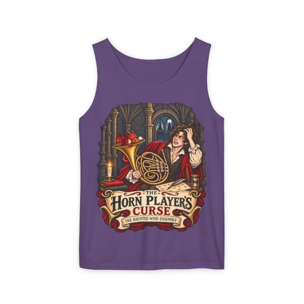 Horn Player's Curse Tank Top — Gothic Horn Music Graphic Tee