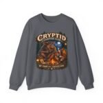 Cryptid Camping Club Sweatshirt — 'We Share the Campsite Now' Cozy Crewneck