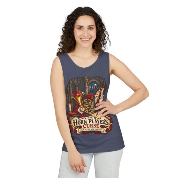Horn Player's Curse Tank Top — Gothic Horn Music Graphic Tee