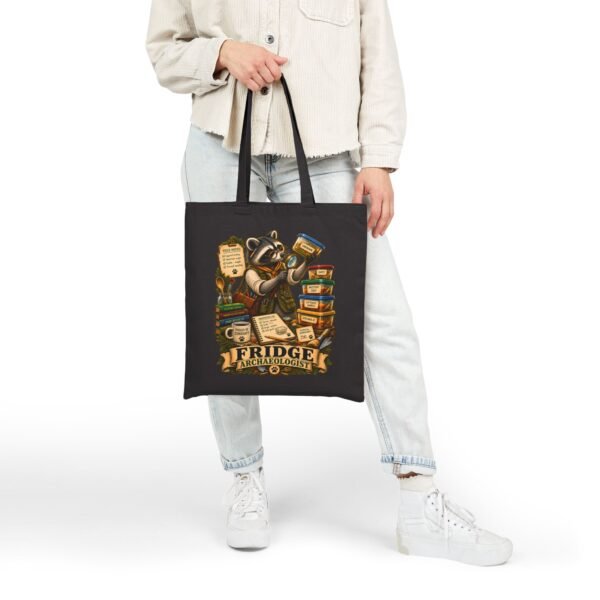 Tote Bag — 'Fridge Archaeologist' Raccoon Vintage Grocery Canvas Tote