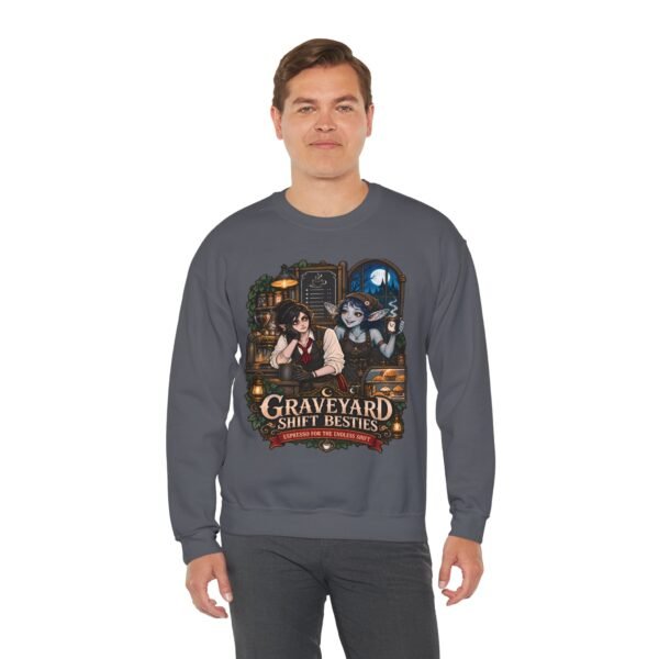 Graveyard Shift Besties Crewneck Sweatshirt — Cute Goth Friendship Graphic