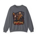 Baritone Beast Sweatshirt — Retro Jazz Saxophone Graphic Crewneck