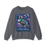Midnight Cache Raid Sweatshirt — Retro Raccoon Graphic Crewneck
