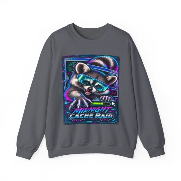 Midnight Cache Raid Sweatshirt — Retro Raccoon Graphic Crewneck