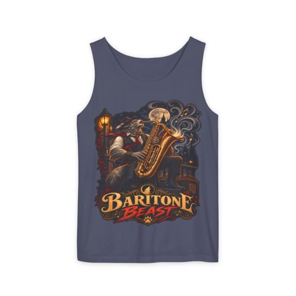 Baritone Beast Tank Top — Vintage Jazz Saxophone Musician Graphic