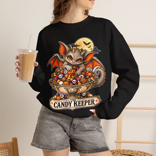 Candy Keeper Sweatshirt — Cute Bat Cat Halloween Crewneck