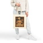 Moonrise Bakehouse Tote Bag — Halloween Skeleton Baker Canvas Grocery Tote