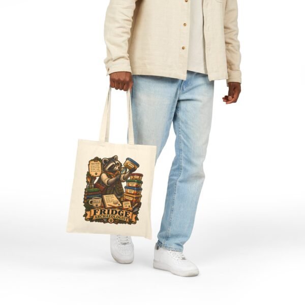 Tote Bag — 'Fridge Archaeologist' Raccoon Vintage Grocery Canvas Tote