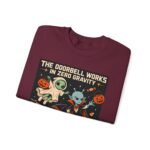 Halloween Alien Crewneck Sweatshirt — “The Doorbell Works in Zero Gravity” Cute Spooky Graphic