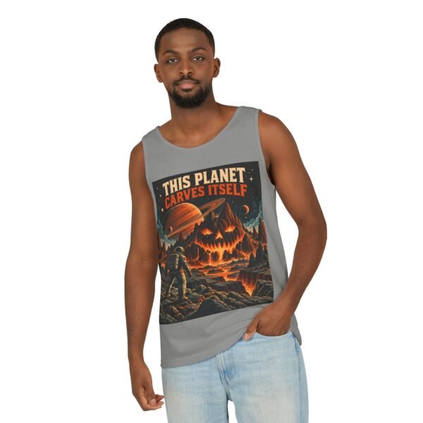 Halloween Astronaut Tank – "This Planet Carves Itself" Graphic Tank Top