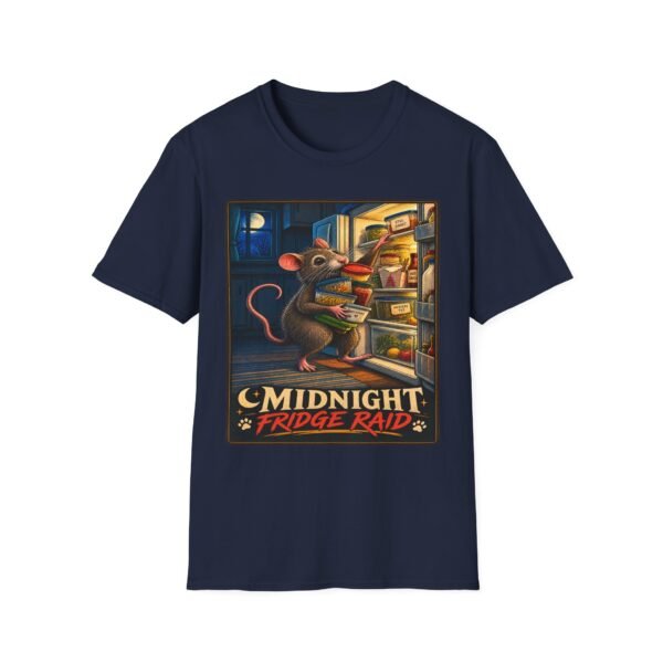 Midnight Fridge Raid T-Shirt — Cute Mouse Illustration