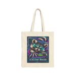 Midnight Cache Raid — Neon Cyber Raccoon Graphic Tote