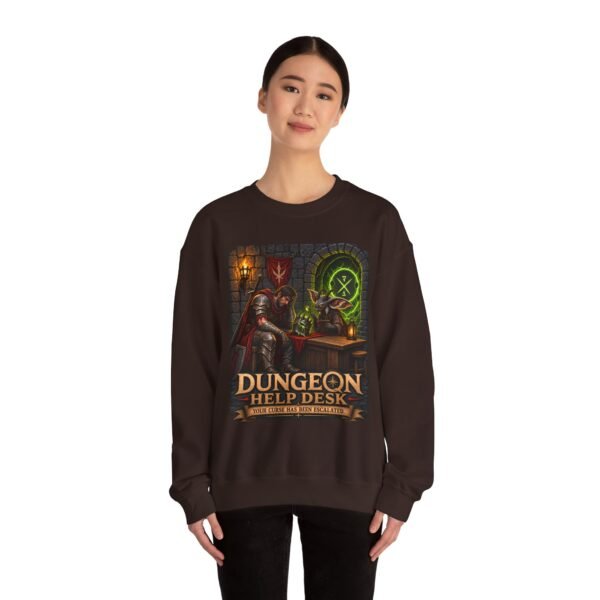Dungeon Help Desk Crewneck Sweatshirt — RPG Gamer Cozy Pullover