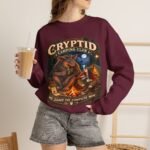 Cryptid Camping Club Sweatshirt — 'We Share the Campsite Now' Cozy Crewneck