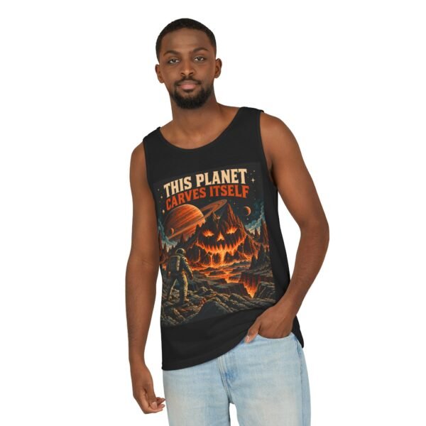 Halloween Astronaut Tank – "This Planet Carves Itself" Graphic Tank Top