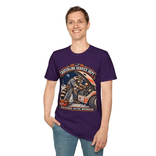 Craterline Service Dept. T-Shirt — Vintage Space Raccoon Mechanic Tee