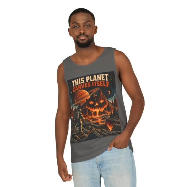 Halloween Astronaut Tank – "This Planet Carves Itself" Graphic Tank Top