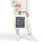 Midnight Cache Raid — Neon Cyber Raccoon Graphic Tote