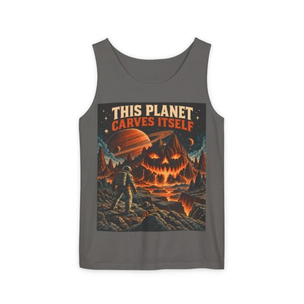Halloween Astronaut Tank – "This Planet Carves Itself" Graphic Tank Top