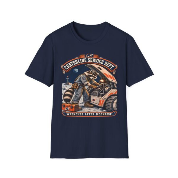 Craterline Service Dept. T-Shirt — Vintage Space Raccoon Mechanic Tee