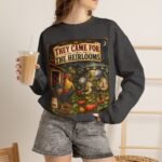 They Came For The Heirlooms Crewneck Sweatshirt — Vintage Garden Harvest Graphic