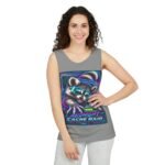 Midnight Cache Raid Tank Top — Retro Neon Raccoon Graphic Tank