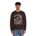 Crewneck Sweatshirt — "Craterline Service Dept. — Wrenches After Moonrise" Raccoon Astronaut Mechanic Graphic
