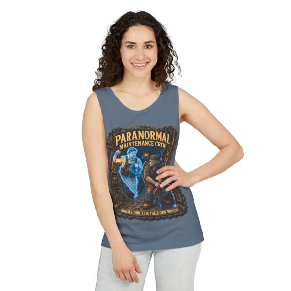 Paranormal Maintenance Crew Tank Top — "Ghosts Don’t Fix Their Own Wiring" Paranormal Repair Graphic