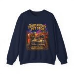 Interplanetary Pit Stop Crewneck Sweatshirt — Retro Space Roadtrip Graphic