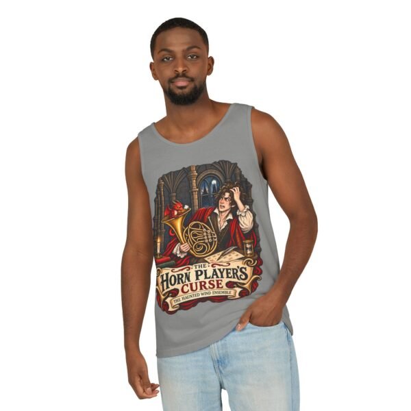 Horn Player's Curse Tank Top — Gothic Horn Music Graphic Tee