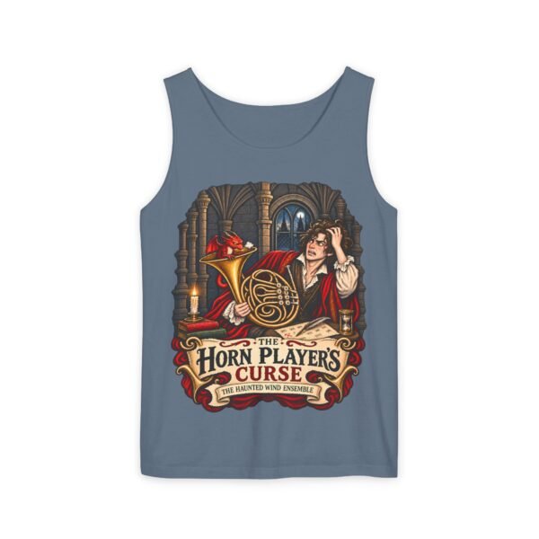 Horn Player's Curse Tank Top — Gothic Horn Music Graphic Tee