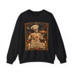 Moonrise Bakehouse Sweatshirt — Halloween Skeleton Baker Pullover