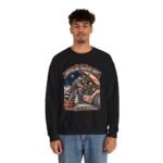 Crewneck Sweatshirt — "Craterline Service Dept. — Wrenches After Moonrise" Raccoon Astronaut Mechanic Graphic