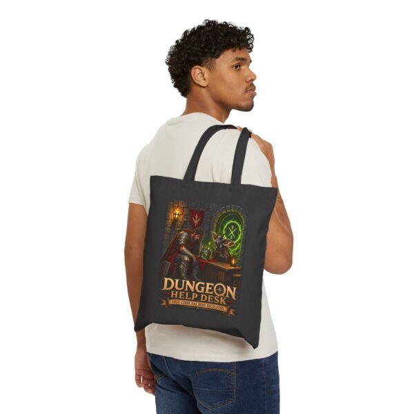 Dungeon Help Desk Tote Bag — Funny RPG Gamer Cotton Canvas Tote