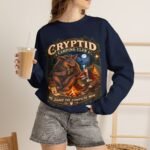 Cryptid Camping Club Sweatshirt — 'We Share the Campsite Now' Cozy Crewneck