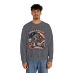 Crewneck Sweatshirt — "Craterline Service Dept. — Wrenches After Moonrise" Raccoon Astronaut Mechanic Graphic