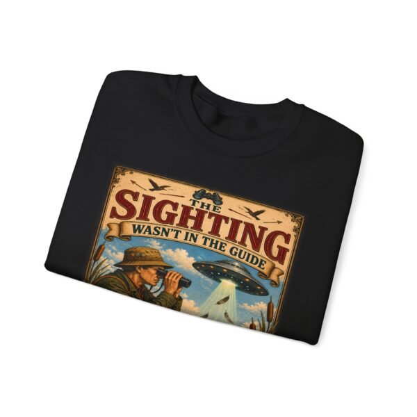 Birdwatching Crewneck Sweatshirt — “The Sighting Wasn’t in the Guide” Vintage Nature Graphic