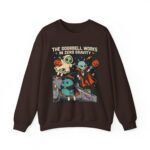 Halloween Alien Crewneck Sweatshirt — “The Doorbell Works in Zero Gravity” Cute Spooky Graphic