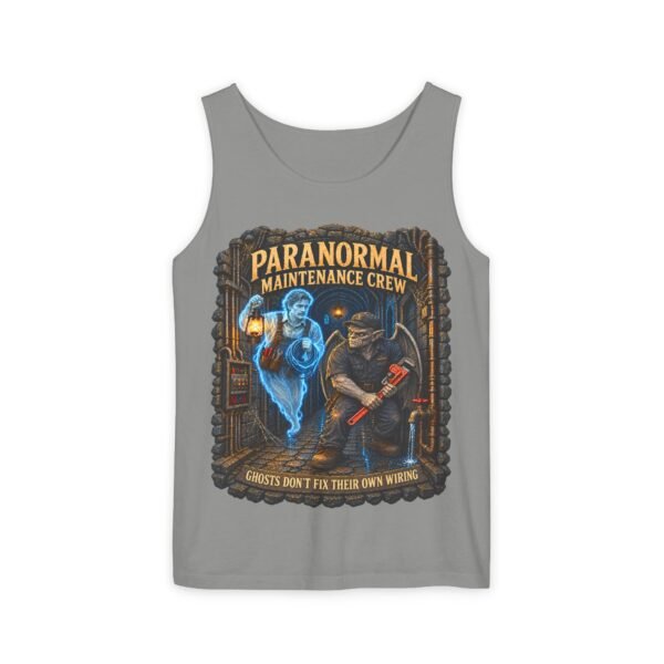 Paranormal Maintenance Crew Tank Top — "Ghosts Don’t Fix Their Own Wiring" Paranormal Repair Graphic