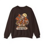 Candy Keeper Sweatshirt — Cute Bat Cat Halloween Crewneck