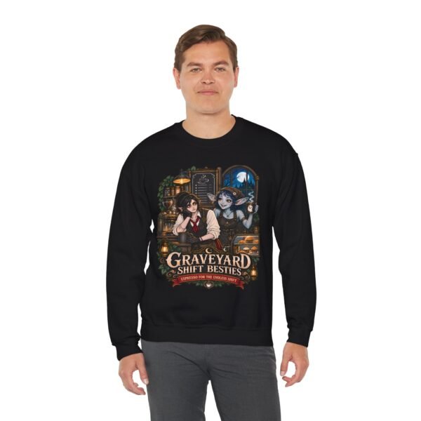 Graveyard Shift Besties Crewneck Sweatshirt — Cute Goth Friendship Graphic