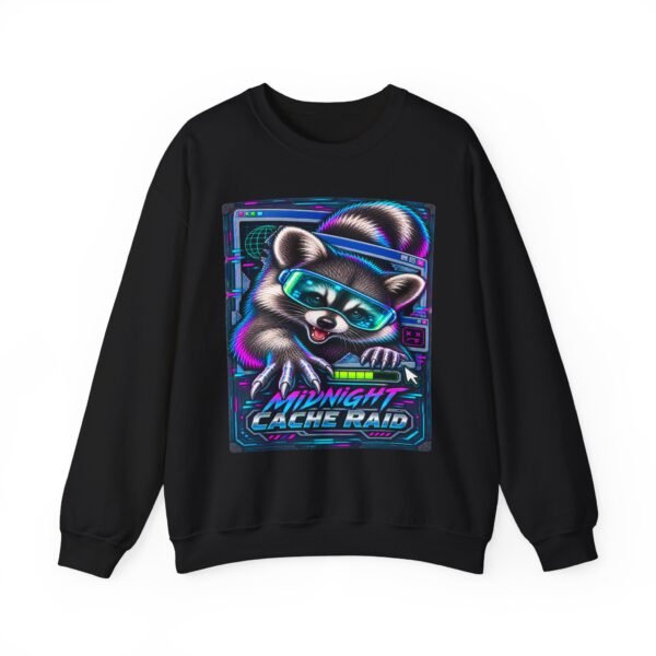 Midnight Cache Raid Sweatshirt — Retro Raccoon Graphic Crewneck