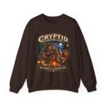 Cryptid Camping Club Sweatshirt — 'We Share the Campsite Now' Cozy Crewneck