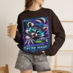 Midnight Cache Raid Sweatshirt — Retro Raccoon Graphic Crewneck
