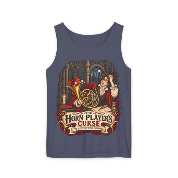 Horn Player's Curse Tank Top — Gothic Horn Music Graphic Tee