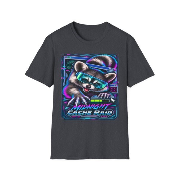 Midnight Cache Raid T‑Shirt — Neon Cyber Raccoon Graphic Tee