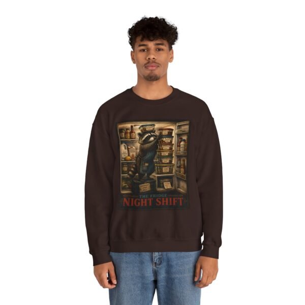 Night Shift Crewneck Sweatshirt — Vintage Bear Night Worker Graphic