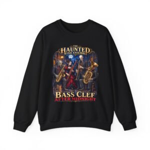 Sweatshirt - Haunted Wind Ensemble “Bass Clef After Midnight” Vintage Gothic Band Crewneck
