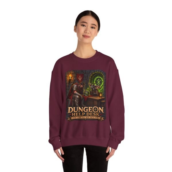 Dungeon Help Desk Crewneck Sweatshirt — RPG Gamer Cozy Pullover